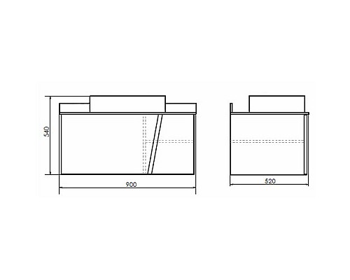 Тумба с раковиной Comforty Эдинбург 90 00004149881 подвесная Бетон светлый