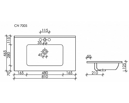 Умывальник накладной Ceramica Nova Element 810x465 CN7005