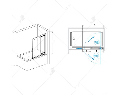 Шторка на ванну RGW SC-44 100 см
