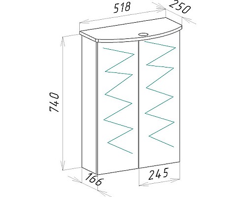 Зеркальный шкаф Bellezza Мимоза 50 с подсветкой Белый