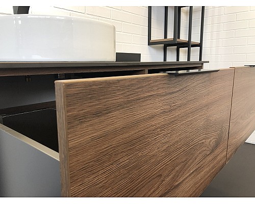 Тумба с раковиной Comforty Порто 120-1 00-00000828 подвесная Дуб темно-коричневый