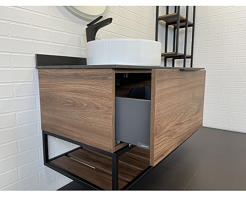 Тумба с раковиной Comforty Порто 120-1 00-00000828 подвесная Дуб темно-коричневый