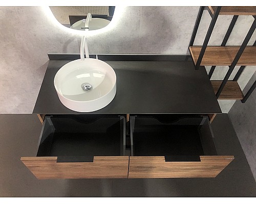 Тумба с раковиной Comforty Порто 120-1 00-00000828 подвесная Дуб темно-коричневый