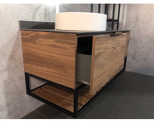 Тумба с раковиной Comforty Порто 120-1 00-00000828 подвесная Дуб темно-коричневый