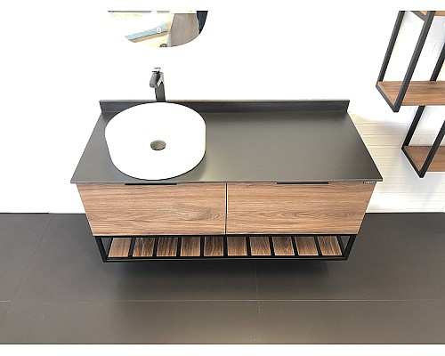 Тумба с раковиной Comforty Порто 120-1 00-00000828 подвесная Дуб темно-коричневый