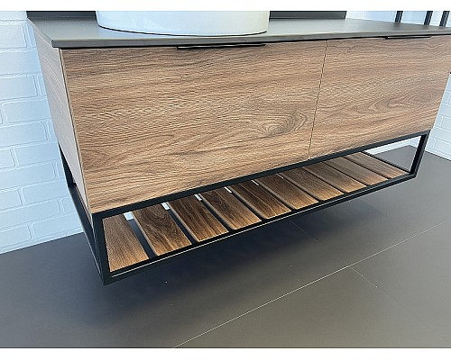 Тумба с раковиной Comforty Порто 120-1 00-00000828 подвесная Дуб темно-коричневый