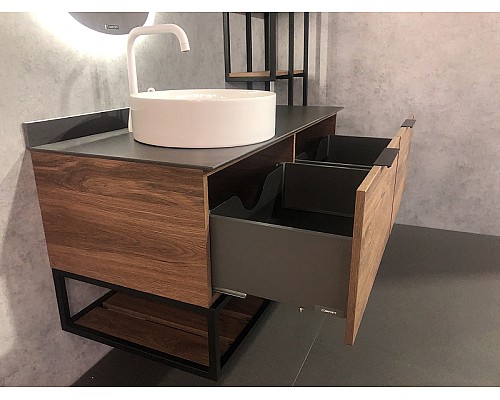 Тумба с раковиной Comforty Порто 120-1 00-00000828 подвесная Дуб темно-коричневый