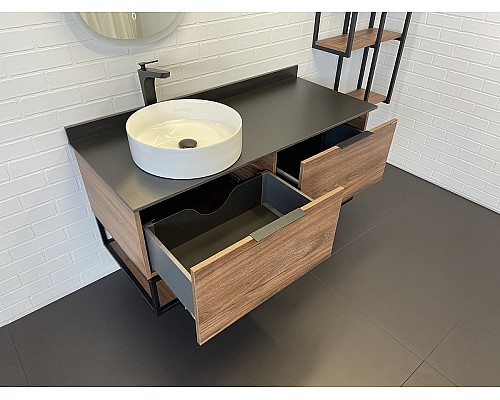 Тумба с раковиной Comforty Порто 120-1 00-00000828 подвесная Дуб темно-коричневый