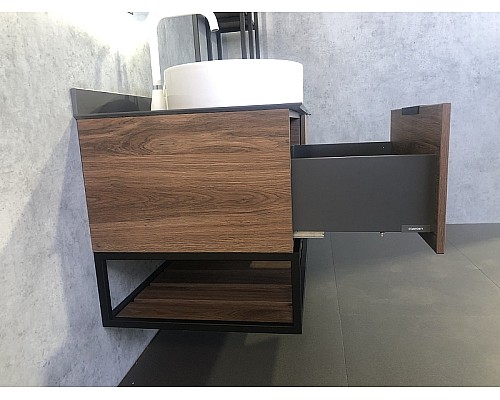 Тумба с раковиной Comforty Порто 120-1 00-00000828 подвесная Дуб темно-коричневый