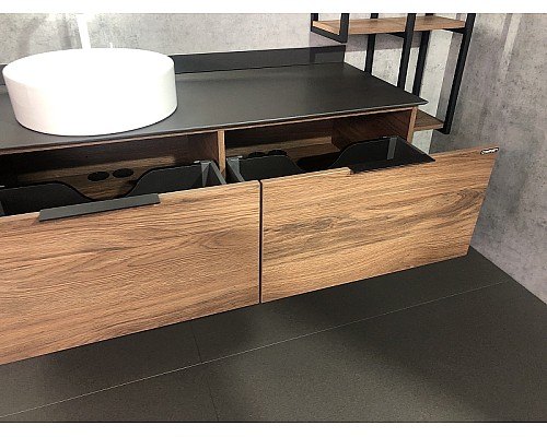 Тумба с раковиной Comforty Порто 120-1 00-00000828 подвесная Дуб темно-коричневый