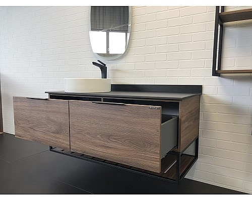 Тумба с раковиной Comforty Порто 120-1 00-00000828 подвесная Дуб темно-коричневый