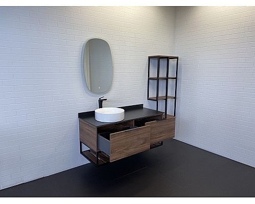 Тумба с раковиной Comforty Порто 120-1 00-00000828 подвесная Дуб темно-коричневый