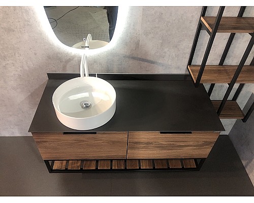 Тумба с раковиной Comforty Порто 120-1 00-00000828 подвесная Дуб темно-коричневый