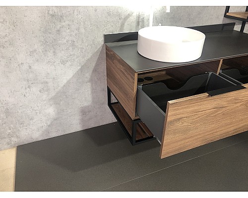 Тумба с раковиной Comforty Порто 120-1 00-00000828 подвесная Дуб темно-коричневый