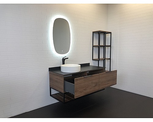 Тумба с раковиной Comforty Порто 120-1 00-00000828 подвесная Дуб темно-коричневый