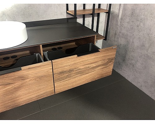 Тумба с раковиной Comforty Порто 120-1 00-00000828 подвесная Дуб темно-коричневый