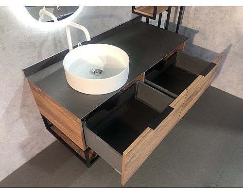 Тумба с раковиной Comforty Порто 120-1 00-00000828 подвесная Дуб темно-коричневый