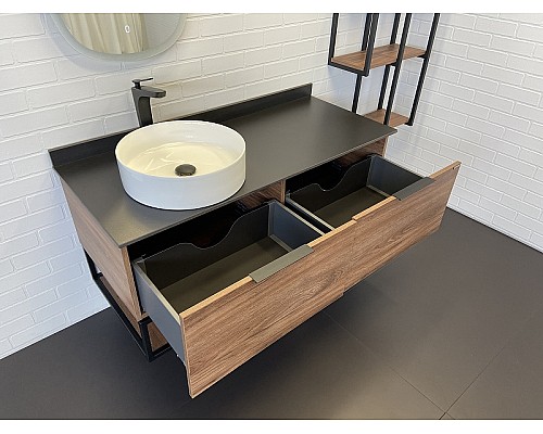 Тумба с раковиной Comforty Порто 120-1 00-00000828 подвесная Дуб темно-коричневый