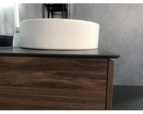 Тумба с раковиной Comforty Порто 120-1 00-00000828 подвесная Дуб темно-коричневый