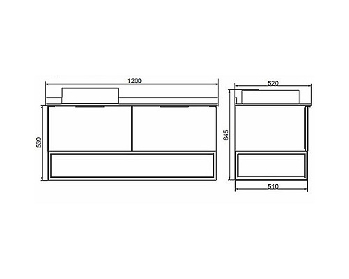 Тумба с раковиной Comforty Порто 120-1 00-00000828 подвесная Дуб темно-коричневый