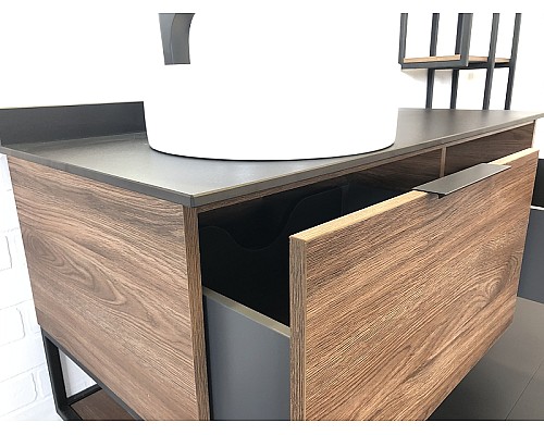 Тумба с раковиной Comforty Порто 120-1 00-00000828 подвесная Дуб темно-коричневый