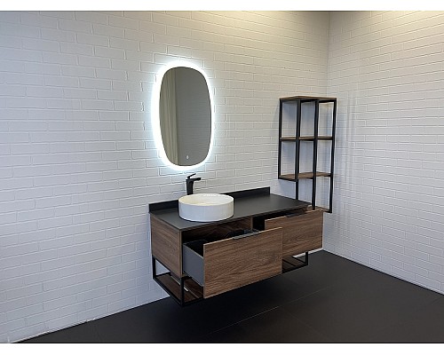 Тумба с раковиной Comforty Порто 120-1 00-00000828 подвесная Дуб темно-коричневый