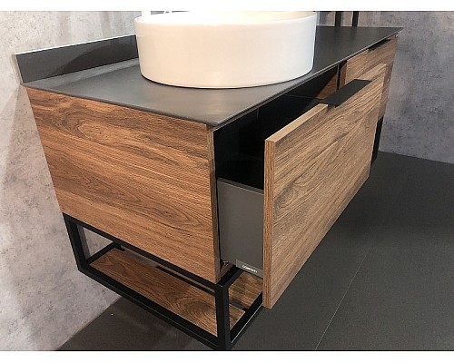 Тумба с раковиной Comforty Порто 120-1 00-00000828 подвесная Дуб темно-коричневый