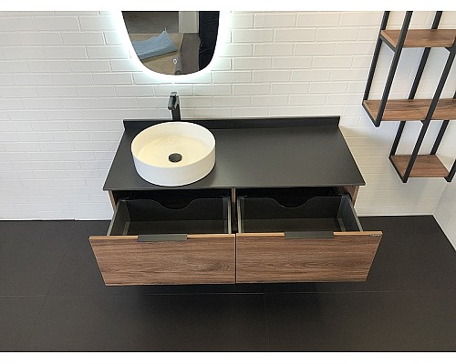 Тумба с раковиной Comforty Порто 120-1 00-00000828 подвесная Дуб темно-коричневый