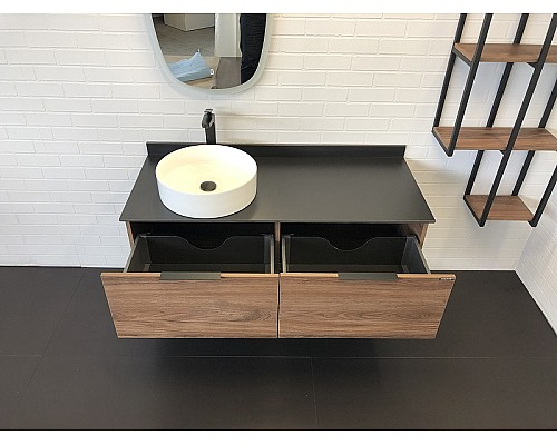 Тумба с раковиной Comforty Порто 120-1 00-00000828 подвесная Дуб темно-коричневый