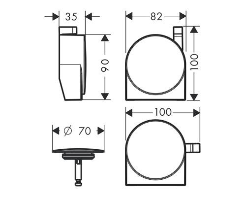 Заглушка для ванны Hansgrohe бронза