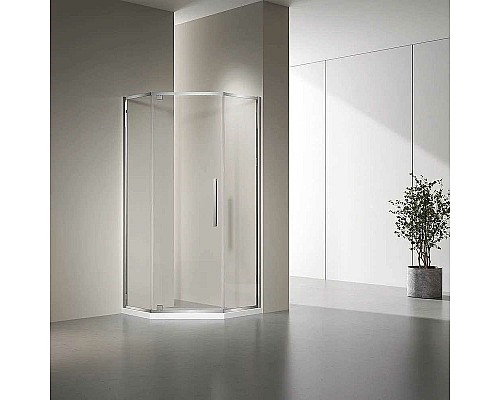 Душевой уголок Veconi Rovigo RV-35 100х100 RV35-100-01-C7 профиль Хром стекло прозрачное