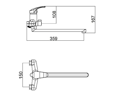 Смеситель для ванны Orange P01-218cr универсальный Хром