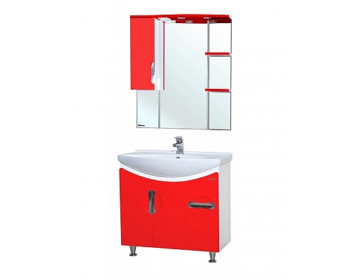 Зеркало со шкафом Bellezza Лагуна 75 R 4612112001033 с подсветкой R Красное Белое