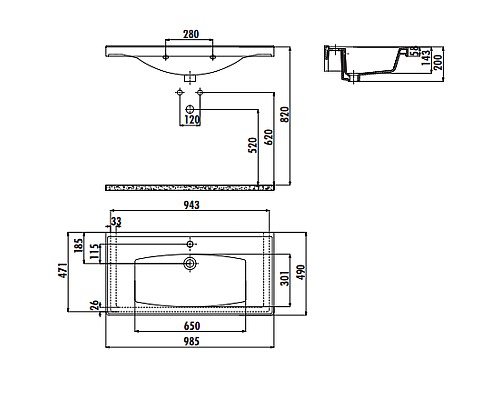 Раковина Creavit Sera 100 TF200-00CB00E-0000 Белая