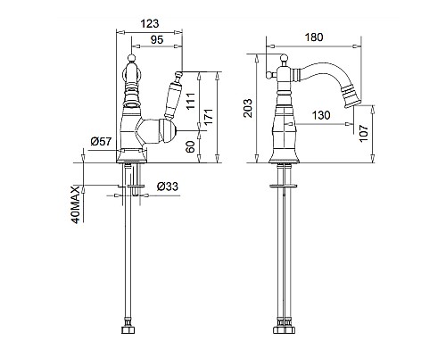 Смеситель для биде Migliore Oxford 19121 Хром