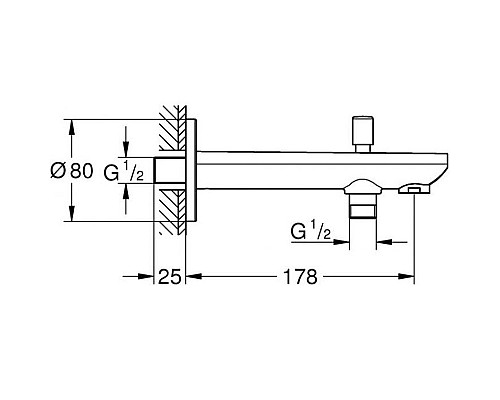 Излив для смесителя Grohe BauContemporary 13390000 Хром