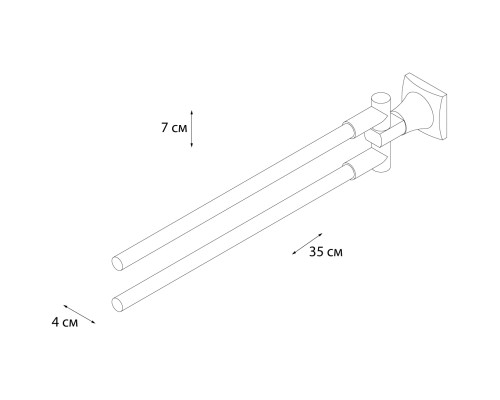Полотенцедержатель Grampus Ocean GR-2002A двойной поворотный Хром