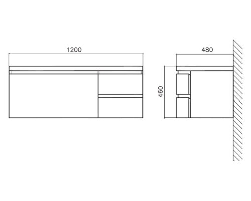 База под раковину BelBagno BB1200DC/RL