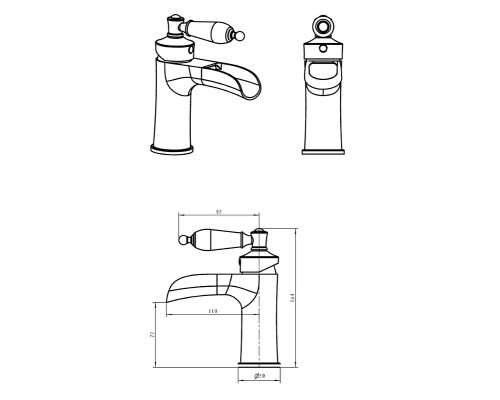 Смеситель для раковины Boheme Vogue 201-PR Бронза