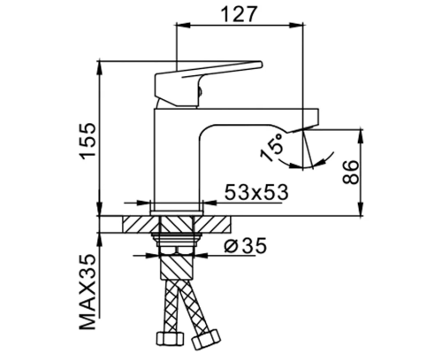 Смеситель для раковины Frap H46 F1046 Хром