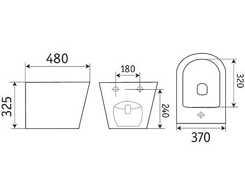 Биде CeramaLux В2342BDMC подвесное Капучино матовое