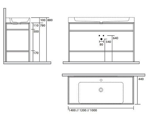 Консоль под раковину Kerasan Cento 924431 100 см