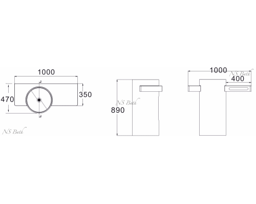 Раковина из искусственного камня NSBath NSF-1047G глянцевая