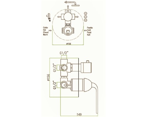 Смеситель для душа Fiore Koko 87CR7561 Хром