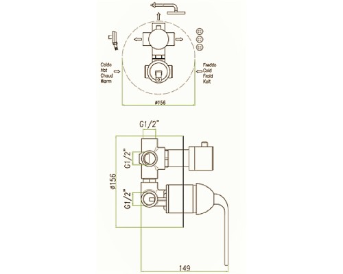 Смеситель для душа Fiore Koko 87CR7561 Хром