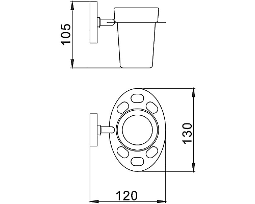 Стакан для зубных щеток Haiba HB1906 Хром