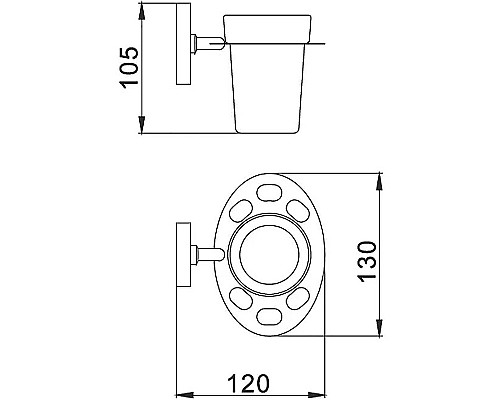 Стакан для зубных щеток Haiba HB1906 Хром