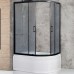 Душевой уголок Royal Bath ВК 120х80 RB8120BK-C-BL-L профиль Черный стекло матовое