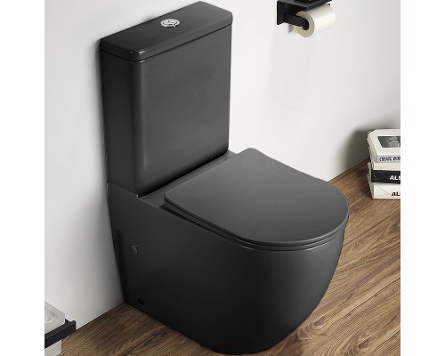 Унитаз компакт CeramaLux 2166XMDH Серый матовый с бачком и сиденьем Микролифт