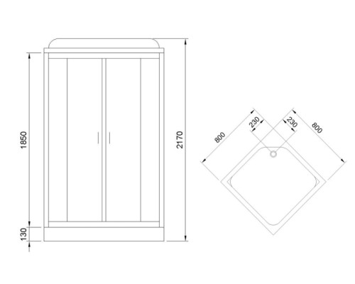 Душевая кабина Royal Bath HP 80х80 без гидромассажа
